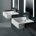 Раковина GSI Kube полувстраиваемая с переливом 55x47 см - миниатюра фото 1