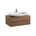 Тумба под раковину Laufen Alessi One 818972 с двумя выдвижными ящиками, 800×500×330 мм, цвет орех (4.2403.3.097.630.1) - миниатюра фото 1