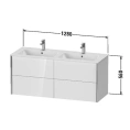 Подвесная тумба Duravit XViu для двойной раковины, 4 ящика, цвет walnut dark/черный матовый (XV41290B221) - миниатюра фото 2