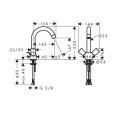 Смеситель для раковины Hansgrohe Logis 150: компактный хром с двумя ручками (71221000) - миниатюра фото 2