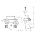 Смеситель для ванны Nicolazzi Onice с двумя ручками и переключателем душ/ванна в золотом цвете (2101GO09O) - миниатюра фото 2