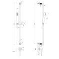 GESSI INCISO: Душевая штанга с лейкой и настенным выводом воды в цвете Nero XL (58142#299) - миниатюра фото 2