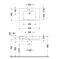 Раковина Duravit Vero для мебели без перелива, белая, 850x490 мм, с 3 отверстиями под смеситель (329850044) - миниатюра фото 4