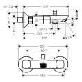 Смеситель для ванны Hansgrohe Logis настенный с двумя ручками, хром (71243000) - миниатюра фото 2