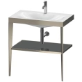 Консольная напольная раковина Duravit XViu с полкой, шампань мат/фланелевый серый глянец, 850x800x480 мм (XV4715OB189) - миниатюра фото 1