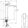 Смеситель для раковины HANSGROHE VIVENIS с изливом 220 мм, хром (75042000) - миниатюра фото 2