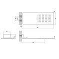 Верхний душ GESSI для настенного монтажа 550×200 мм, цвет Steel Brushed (33095#239) - миниатюра фото 2