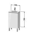 Напольная тумба Duravit L-Cube с полкой и дверцей, 704x440x311 мм, White High Gloss (LC6580R2222) - миниатюра фото 2