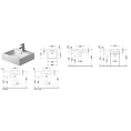 Умывальник Duravit Vero шлифованный, без перелива, 500x470 мм, белый (454500079) - миниатюра фото 2