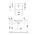 Раковина Duravit DuraStyle 560x455 мм: Встраиваемая сверху с переливом, белая, 1 отв. под смеситель (374560000) - миниатюра фото 4