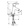 Смеситель для раковины Hansgrohe Talis S 80 — хром, донный клапан, излив 97 мм (72010000) - миниатюра фото 2