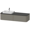 Подвесная тумба Duravit Happy D.2 Plus SX 1600 мм, Stone Grey Satin Matt, 2 ящика (HP4944L9292) - миниатюра фото 1