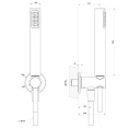 Душевой комплект GESSI INCISO — вывод, держатель, шланг 1,5 м и лейка, черный матовый (58123#299) - миниатюра фото 2