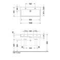 Раковина Duravit Vero для мебели без перелива, с 2 отверстиями под смеситель, 1000x470 мм, белая (454100043) - миниатюра фото 4