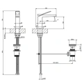 Смеситель для раковины Gessi Rettangolo K черный, с донным клапаном (53001#299) - миниатюра фото 2