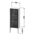 Подвесной шкаф-пенал Duravit со стеклянной дверью, 89x40x24 см, белый глянцевый/шампань мат (XV1360RB122) - миниатюра фото 2