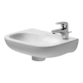 Раковина Duravit D-Code для рук без перелива, с отверстием под смеситель справа, 360x270 мм, белый (7053600082) - миниатюра фото 1