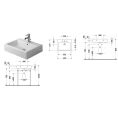 Раковина Duravit Vero 600x470 мм: шлифованный умывальник без перелива с отверстием под смеситель, белый (454600071) - миниатюра фото 2