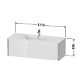 Подвесная тумба Duravit XViu 1210 мм, цвет Walnut Dark/черный матовый (XV40280B221) - миниатюра фото 2