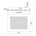 Верхний душ BOSSINI DREAM-RECTANGULAR 570x470 мм с 12 RGB LED и хромированным покрытием (H37455.030) - миниатюра фото 2