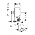Шланговое соединение HG Fixfit S с обратным клапаном и шарниром G1/2 хром (27506000) - миниатюра фото 2