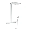 Душевая система HG Rainmaker Select с термостатом и полочкой: верхний душ, ручной душ, хром/белый (27109400) - миниатюра фото 1