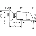 Смеситель для душа Hansgrohe Focus E 31760000 настенный - миниатюра фото 3