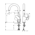 Смеситель для раковины Hansgrohe Vernis Blend, 1 отверстие, с донным клапаном, хром (71554000) - миниатюра фото 2
