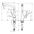 Кухонный смеситель Hansgrohe Metris Select M71: однорычажный, Eco, цвет под сталь (14785800) - миниатюра фото 2