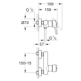 Смеситель для душа Grohe Concetto 32210001 с термостатом - миниатюра фото 10