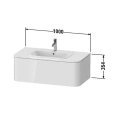 Тумба подвесная Duravit Happy D.2 Plus 1000 мм с 1 ящиком, цвет stone grey satin matt (HP495109292) - миниатюра фото 2