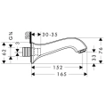 Излив для ванны Hansgrohe Metris Classic 152 мм, хром (13413000) - миниатюра фото 2