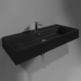 Подвесная раковина SIMAS AGILE 101x46 см, черный матовый, с переливом - миниатюра фото 1