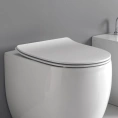 Сиденье для унитаза Kerasan Flo SLIM белое с микролифтом (хром) (319101) - миниатюра фото 1