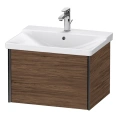 Подвесная тумба Duravit XViu для раковины 233265, 1 ящик, цвет walnut dark/черный матовый (XV40150B221) - миниатюра фото 1