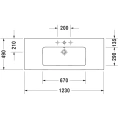 Раковина Duravit ME by Starck для мебели 123×49 см Белый (2336120000) - миниатюра фото 2