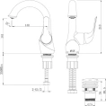 Смеситель для раковины Lemark Swan LM5406BG: элегантный дизайн в цвете шампань с хромированными деталями - миниатюра фото 3