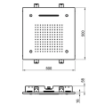 Душевая лейка потолочная встраиваемая Almar 500x500 мм, 3 режима, нержавеющая сталь (E044140.MS) - миниатюра фото 2
