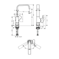 Смеситель для раковины Hansgrohe Metropol 230, черный матовый, с системой перелива (32511670) - миниатюра фото 2