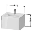 Подвесная тумба Duravit XViu 400x610x480 мм для раковины, белый глянцевый/champagne matt (XV40250B122) - миниатюра фото 2