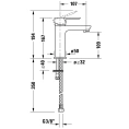 Смеситель для раковины Duravit A.1 на одно отверстие, хром (A11020002010) - миниатюра фото 2