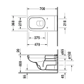 Подвесной унитаз Duravit D-Code для маломобильных граждан: вертикальный смыв, размер 360x700 мм, белый (22280900002) - миниатюра фото 2