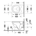 Унитаз подвесной безободковый Duravit D-Neo 370x540 мм, белый (2578090000) - миниатюра фото 2
