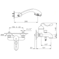 Смеситель для ванны с душем Nicolazzi Signal настенный, 3 отверстия, хром (3401CR20) - миниатюра фото 2