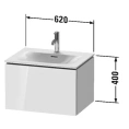 Тумба подвесная Duravit L-Cube White High Gloss 400x620x481 мм (LC613502222) - миниатюра фото 2