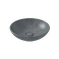 Раковина накладная круглая Globo Le Pietre 40×14 см с донным клапаном, цвет Peperino grigio (LAT41.PG) - миниатюра фото 1