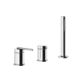Gessi Ingranaggio Смеситель для ванны на 3 отверстия с функцией наполнения и лейкой в цвете хром (63547#031) - миниатюра фото 1
