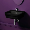 Раковина SIMAS Evolution 53x45 см с отверстием под смеситель черного цвета - миниатюра фото 1