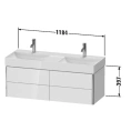 Тумба подвесная Duravit XSquare White High Gloss, 4 ящика, 397x1184x460 мм (XS416402222) - миниатюра фото 2