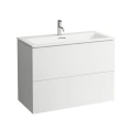 Тумба с керамической раковиной Laufen Kartell белая 1000×500×725 мм с 2 ящиками (8.6033.7.640.104.1) - миниатюра фото 1